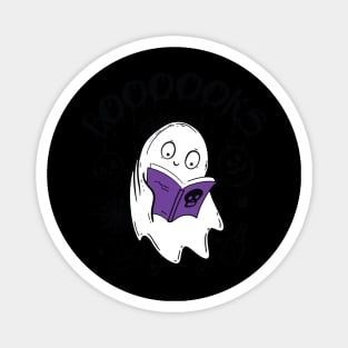 Ghost Reading Books Funny Halloween Magnet